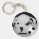 "Soccer Puppy" English Bulldog Key Chains
