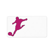 Soccer Silhouette Personalized Address Label