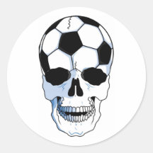 Soccer Skull (Football Skull) Round Stickers