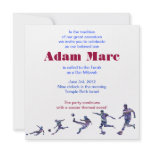 Soccer Sports Invitation Bar Mitzvah Jewish red
