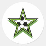 soccer star green stickers