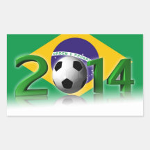 Soccer World Championship 2014 Rectangular Stickers