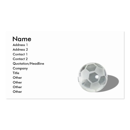 SoccerCrystalBall092110, Name, Address 1, Addre... Business Card Templates