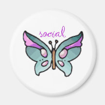 social butterfly fridge magnet