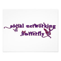 Social Networking Butterfly Personalized Invites