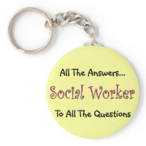 Social Worker "All The Answers" Key Chains
