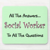 Social Worker "All The Answers" Mouse Pads