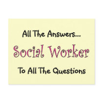 Social Worker "All The Answers" Postcards