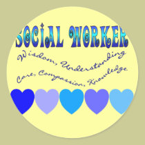 Social Worker BLUE HEARTS stickers