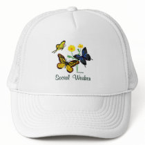 Social Worker Butterflies Mesh Hats