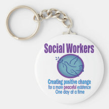 Social Worker Peace Dove Design Key Chains