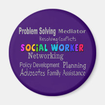 Social Worker Professional Duties Design Refrigerator Magnets