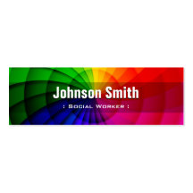 Social Worker - Radial Rainbow Colors Business Cards