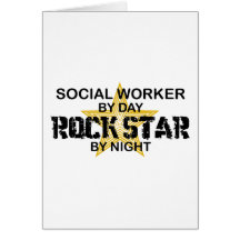 Social Worker Rock Star by Night Greeting Card