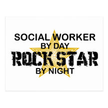 Social Worker Rock Star by Night Postcards