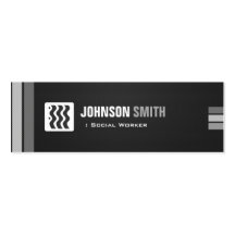 Social Worker - Urban Black White Business Card Template