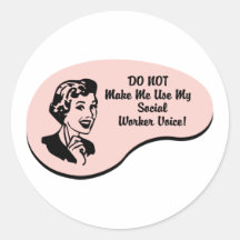 Social Worker Voice Round Sticker