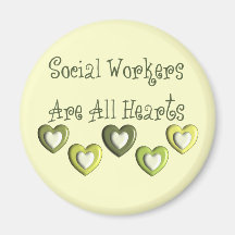 Social Workers Are All Hearts Gifts Fridge Magnet