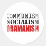 SOCIALISME OBAMANISM Faded.png de COMMUNISME Adhésif Rond