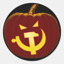 Socialist Jack-O-Lantern Round Sticker
