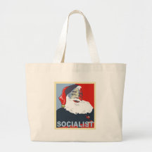 socialist santa tote bags