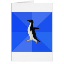 Socially Awkward Penguin Advice Animal Meme Greeting Card