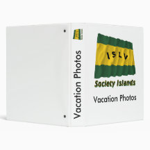 Society Islands Waving Flag with Name Vinyl Binders