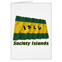 Society Islands Waving Flag with Name Card
