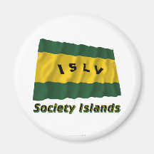 Society Islands Waving Flag with Name Magnets