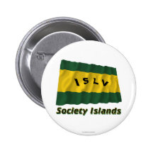 Society Islands Waving Flag with Name Pin
