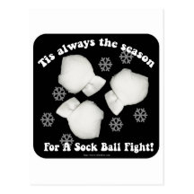 Sock Ball Fight! Postcard