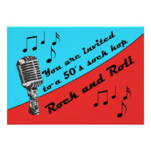 Sock Hop 50's party invitation