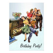 Sock Hop Birthday Party Retro Custom Announcements