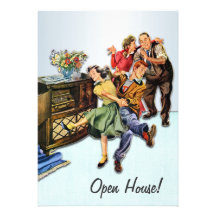 Sock Hop Open House Party Retro Personalized Invite