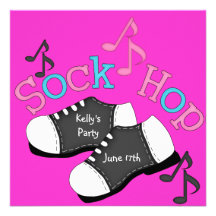 Sock Hop Party Invitations