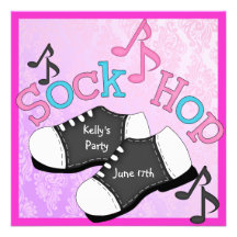 Sock Hop Party Invitations