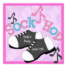 Sock Hop Party Invitations