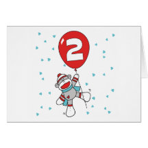 Sock Monkey 2nd Birthday Invitations Cards