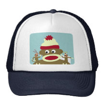 Sock Monkey Angel & Devil Hat