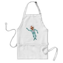 Sock Monkey Astronaut Apron