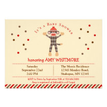 Sock Monkey Baby Shower Invitation invitations
