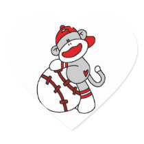 Sock Monkey Baseball T-shirts and Gifts Sticker