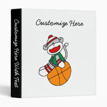 Sock Monkey Basketball T-shirts and Gifts Vinyl Binders