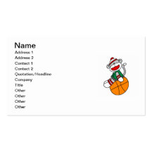 Sock Monkey Basketball T-shirts and Gifts Business Card Template