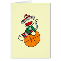 Sock Monkey Basketball T-shirts and Gifts Cards