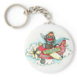 Sock Monkey Business Airlines Key Chains
