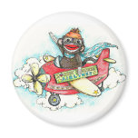 Sock Monkey Business Airlines Refrigerator Magnets