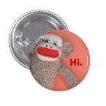 Sock Monkey Button