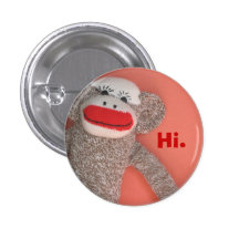 Sock Monkey Button