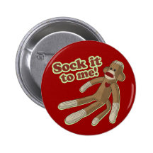 Sock Monkey Button